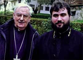 El obispo Sánchez y el padre ortodoxo Emilien 