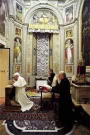 Benedicto XVI durante los Ejercicios Espirituales que ha compartido esta Cuaresma con la Curia