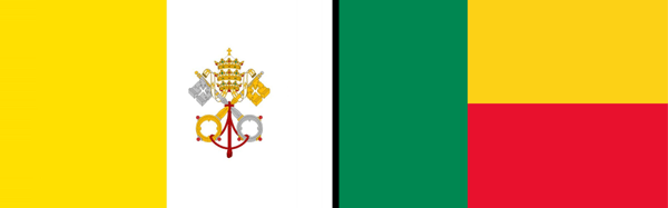 bandera del vaticano y de benin -  iglesia