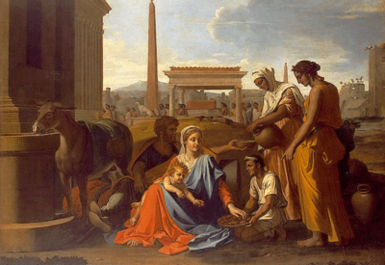 Descanso en la huida a Egipto Lotto Hermitage en el Prado