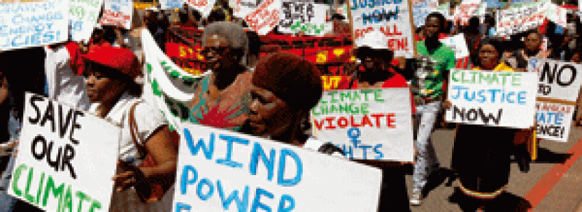 Cumbre ONU cambio climatico - protesta en Durban