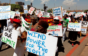 Cumbre ONU cambio climatico - protesta en Durban