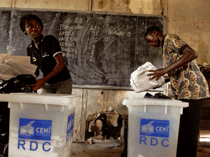 papeletas urnas elecciones presidenciales Republica Democratica Congo noviembre 2011