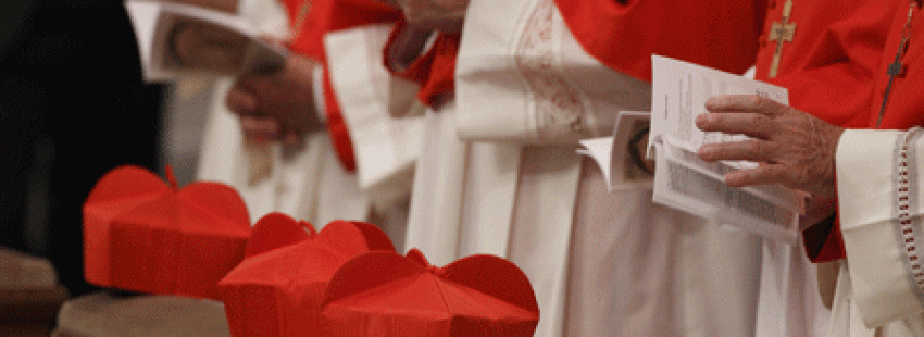 birretes de cardenales miembros del colegio cardenalicio