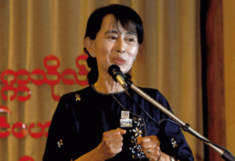 La opositora y Nobel de la Paz, Aung San Suu Kyi