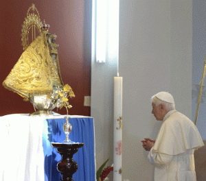 Benedicto XVI en Cuba en el santuario de la Virgen del Cobre