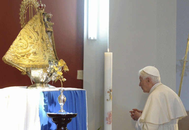 Benedicto XVI en Cuba en el santuario de la Virgen del Cobre