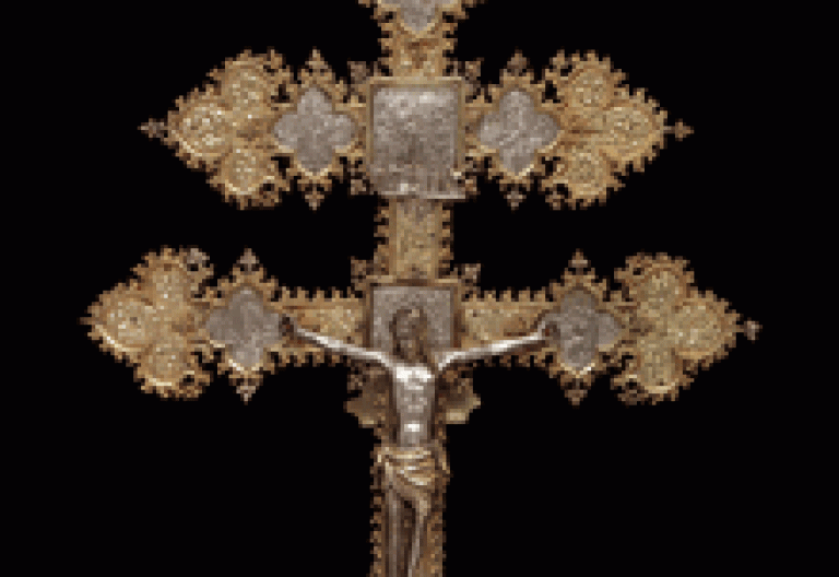 Cruz procesional, gótico catalán