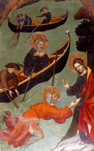 fragmento de la tabla del Retablo de San Pedro, de Boarrassà, gótico catalán