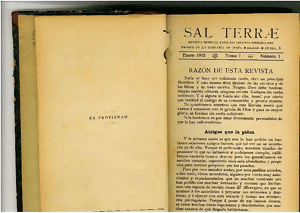 100 años de la revista Sal Terrae número antiguo