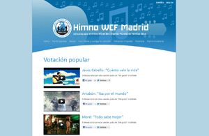 web para votar el himno del Congreso Mundial de las Familias en Madrid mayo 2012