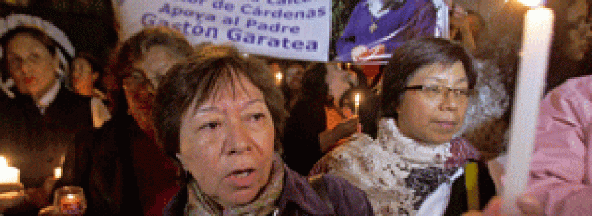 manifestación de apoyo al sacerdote Gastón Garatea