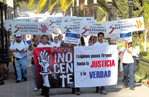 manifestación a favor de José Carlos Contreras, salesiano condenado por homicidio