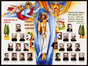cuadro de los mártires de los Hijos de la Sagrada Familia