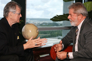 El obispo Erwin Kräutler con Lula da Silva
