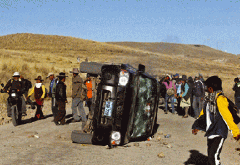 protestas por conflicto minero en Espinar, Cuzco, Perú