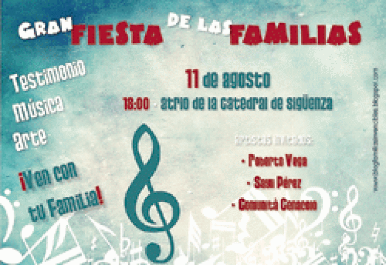 cartel Gran fiesta de las Familias 11 de agosto Sigüenza Guadalajara