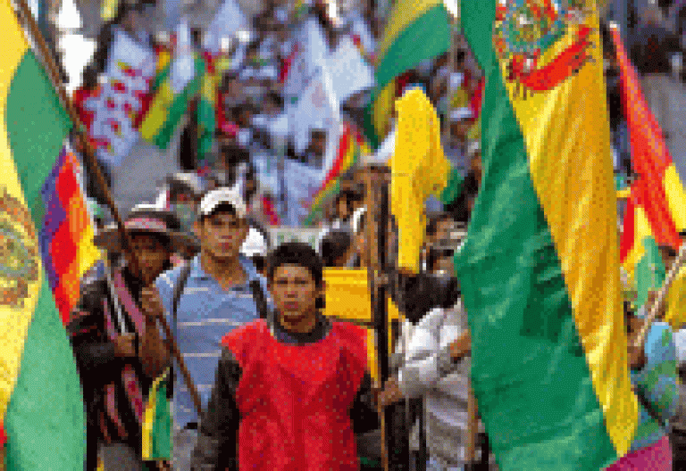 marcha de los indígenas de Bolivia en defensa del TIPNIS