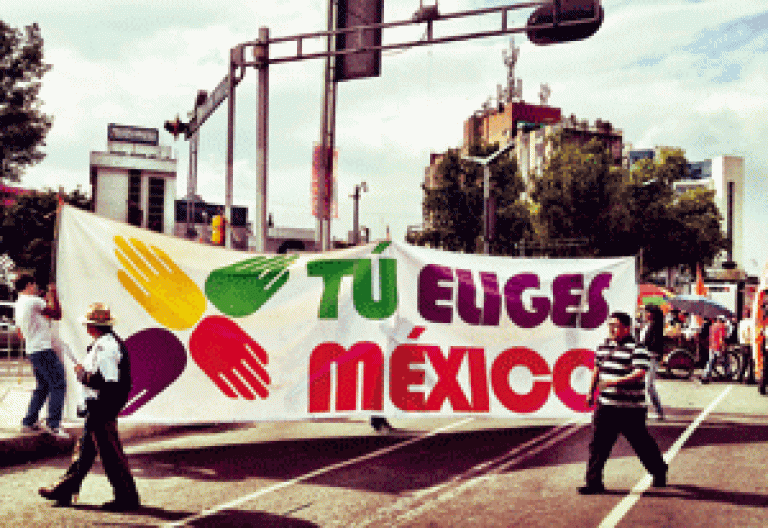 pancarta campaña elecciones presidenciales México 1 de julio