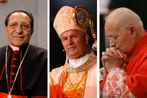 Los cardenales Julián Herranz, Jozef Tomko y Salvatore De Giorgi, comisión cardenalicia Vatileaks