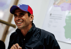 Henrique Capriles, candidato de la oposición en las elecciones presidenciales Venezuela
