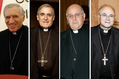 cardenal Rouco Varela, cardenal Sistach, obispo Blázquez y obispo González Montes