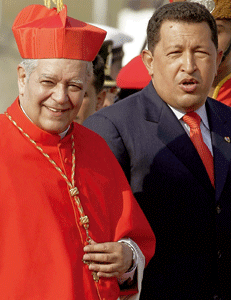 El cardenal Jorge Urosa y Hugo Chávez