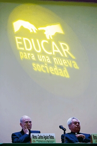 Carlos Aguiar y Alfonso Cortés, presentación documento obispos México sobre educación