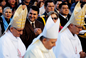 obispos de Paraguay y presidente en funciones Federico Franco