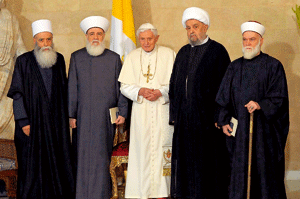 papa Benedicto XVI en Líbano, encuentro con los líderes musulmanes