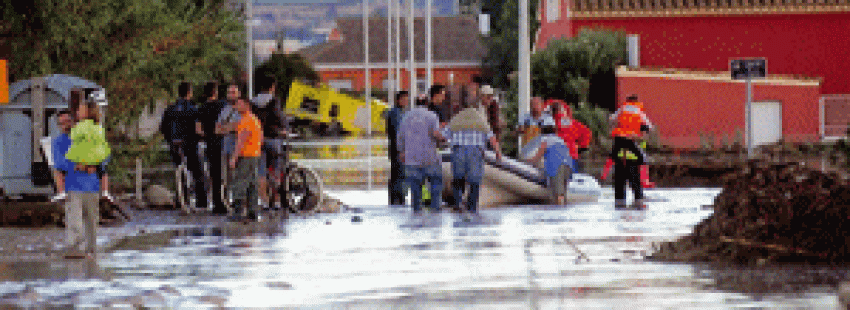 inundaciones por lluvias torrenciales en Lorca, Murcia