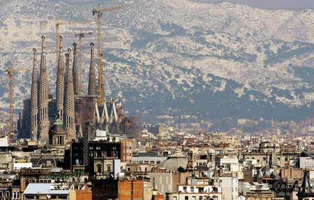 vista de la Sagrada Familia en Barcelona