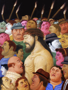 Jesús y la multitud, cuadro de Fernando Botero