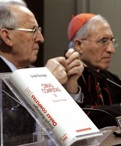 Olegario González de Cardedal y cardenal Rouco en presentación libros del Papa