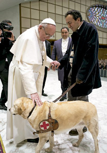 papa Francisco saluda a periodista ciego
