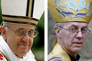 papa Francisco y Justin Welby primado de Canterbury
