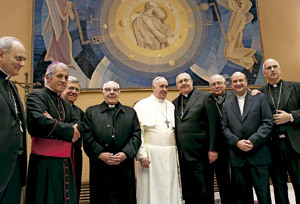 papa Francisco con prelados argentinos y José María Arancedo