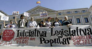 manifestación de la Iniciativa Legislativa Popular de la plataforma Stop Desahucios