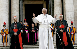 papa Francisco visita basílica de Santa María la Mayor con Santos Abri