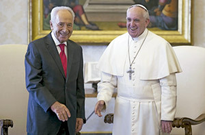 papa Francisco con Simón Peres, presidente de Israel