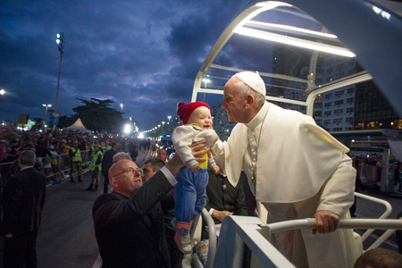 papa Francisco preside la vigilia de oración con los jóvenes Copacabana JMJ Río 2013