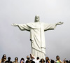 grupo de peregrinos en la estatua del Cristo de Corcovado Río de Janeiro