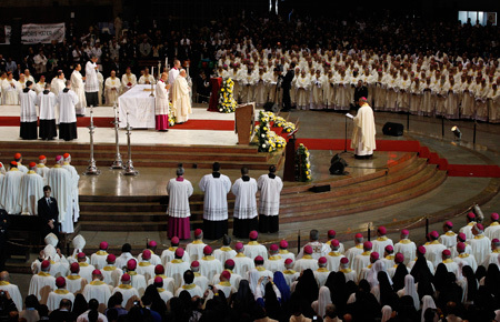 papa Francisco preside la misa con los obispos de la JMJ Río 2013 Catedral de San Sebastián 27 julio