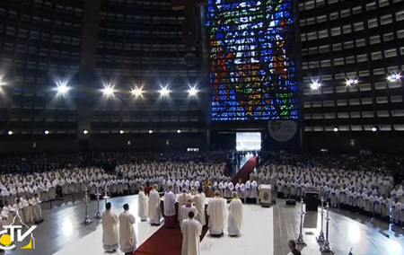 papa Francisco preside la misa con los obispos de la JMJ Río 2013 Catedral de San Sebastián 27 julio