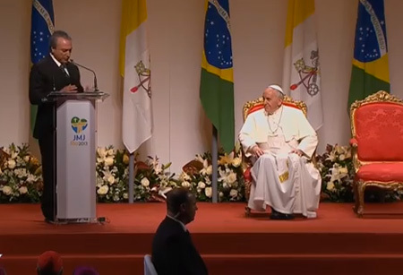 ceremonia de despedida del papa Francisco de Brasil 28 julio 2013