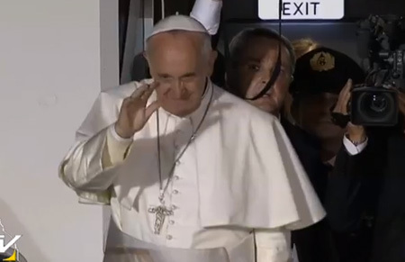 papa Francisco se despide de Brasil desde el avión 28 julio 2013