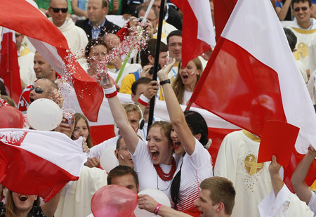 peregrinos polacos en la JMJ Río 2013 al confirmarse Cracovia 2016 como próxima sede