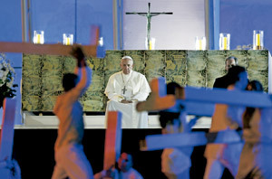 El Papa Francisco, durante la vigilia de la JMJ en Copacabana