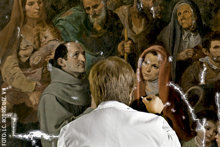 restauración de un cuadro de Murillo en el Instituto de Patrimonio Cultural de España