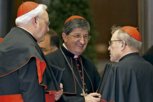cardenal Walter Kasper con otros cardenales durante el consistorio febrero 2014